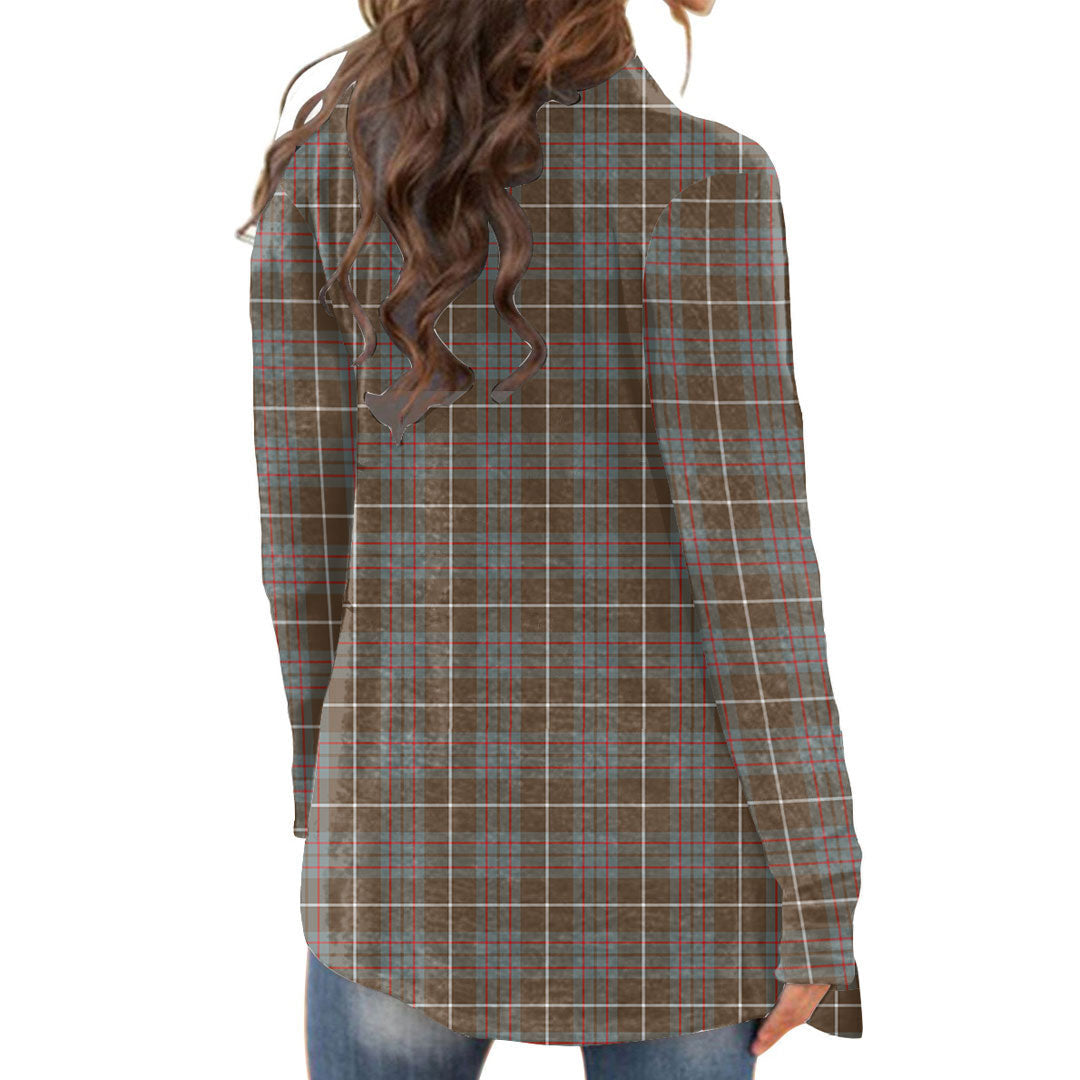 MacIntyre Hunting Weathered Tartan Plaid Cardigan With Long Sleeve