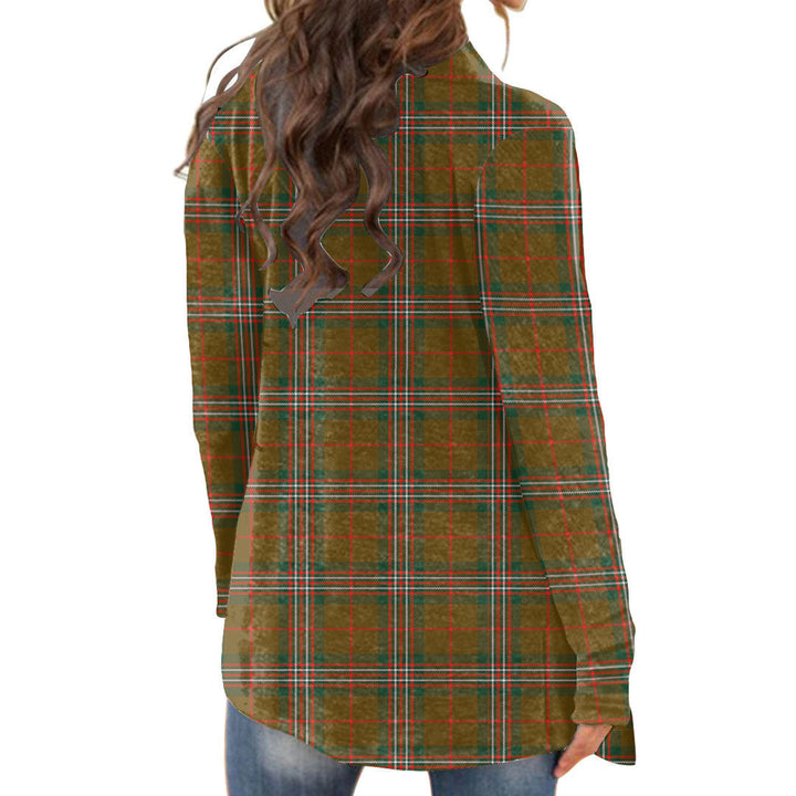 SCOTT BROWN MODERN Tartan Plaid Cardigan With Long Sleeve
