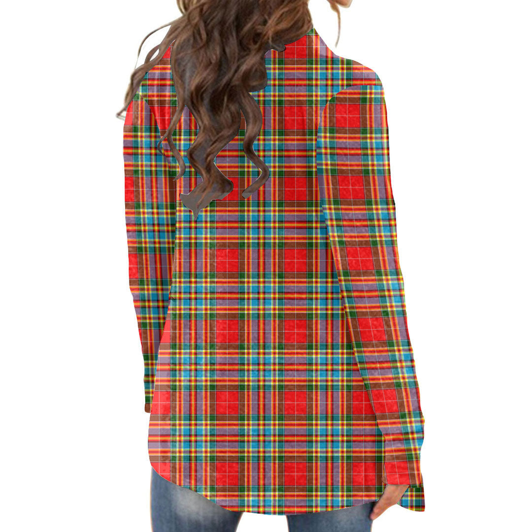 Chattan Tartan Plaid Cardigan With Long Sleeve