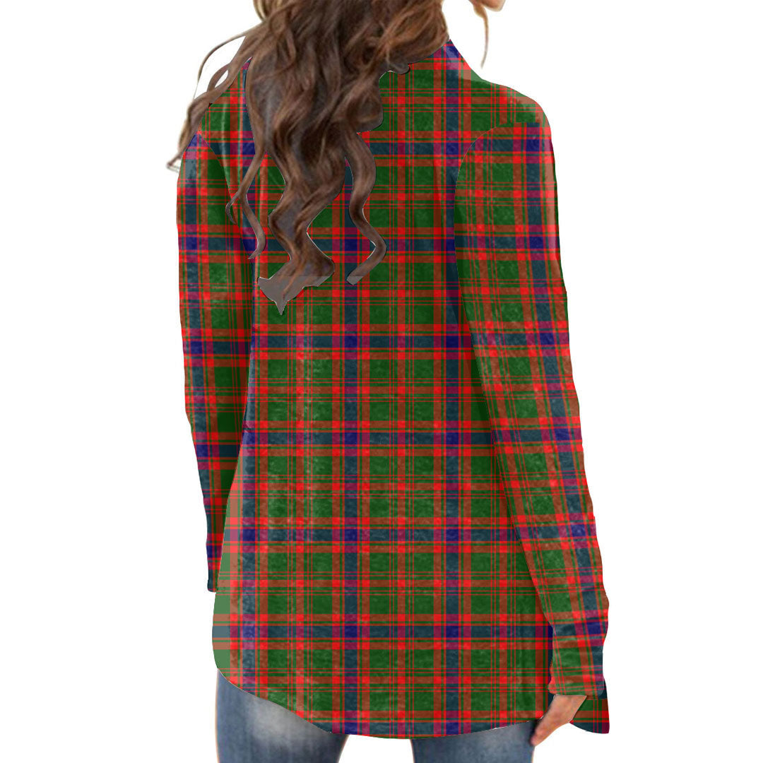 Nithsdale District Tartan Plaid Cardigan With Long Sleeve