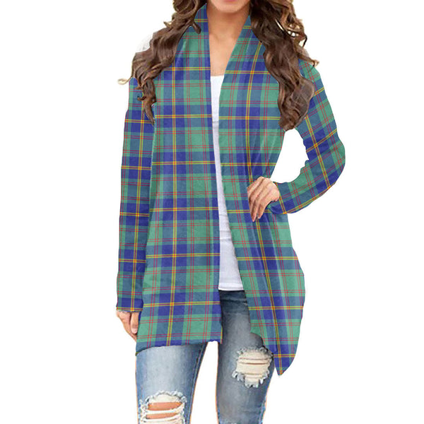 US Marine Tartan Plaid Cardigan With Long Sleeve