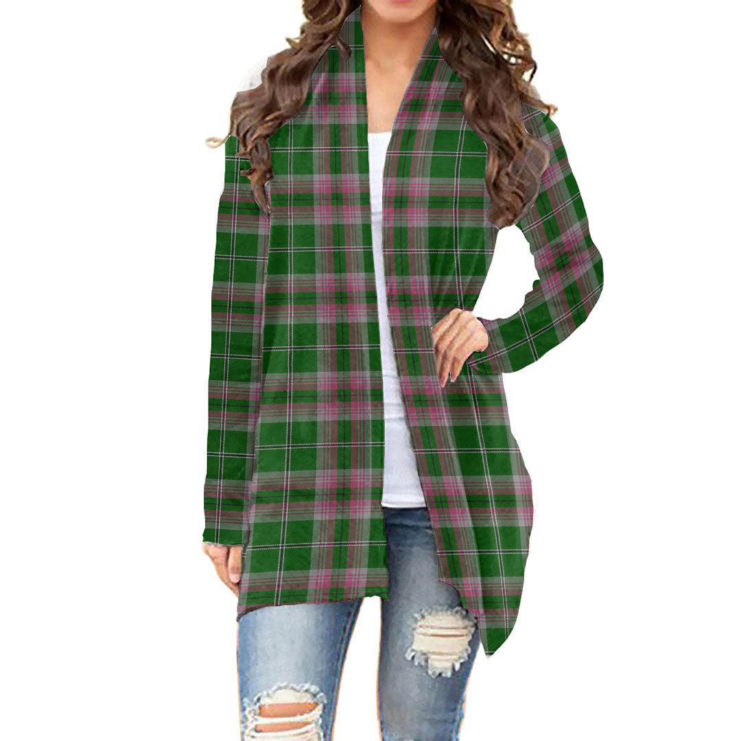 Gray Hunting Tartan Plaid Cardigan With Long Sleeve