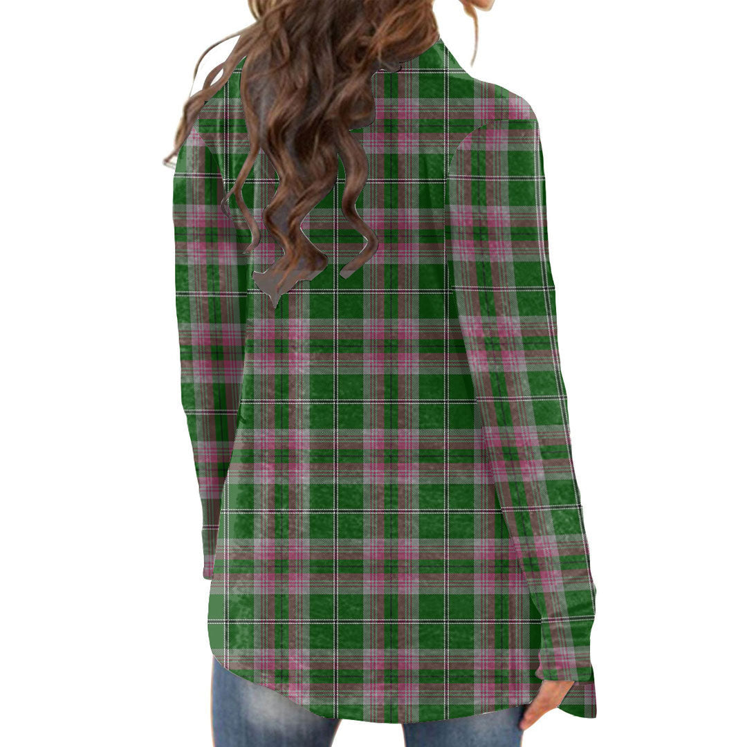 Gray Hunting Tartan Plaid Cardigan With Long Sleeve