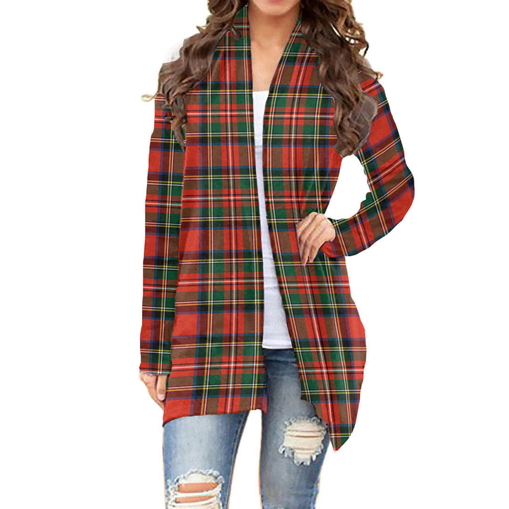 Stewart Royal Modern Tartan Plaid Cardigan With Long Sleeve
