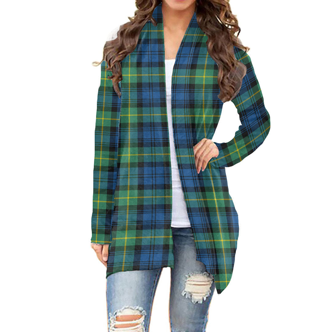 Gordon Ancient Tartan Plaid Cardigan With Long Sleeve