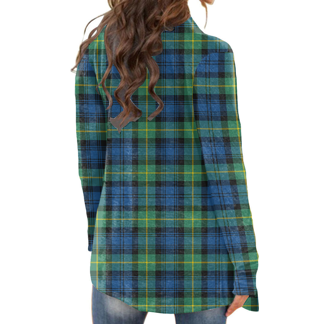 Gordon Ancient Tartan Plaid Cardigan With Long Sleeve