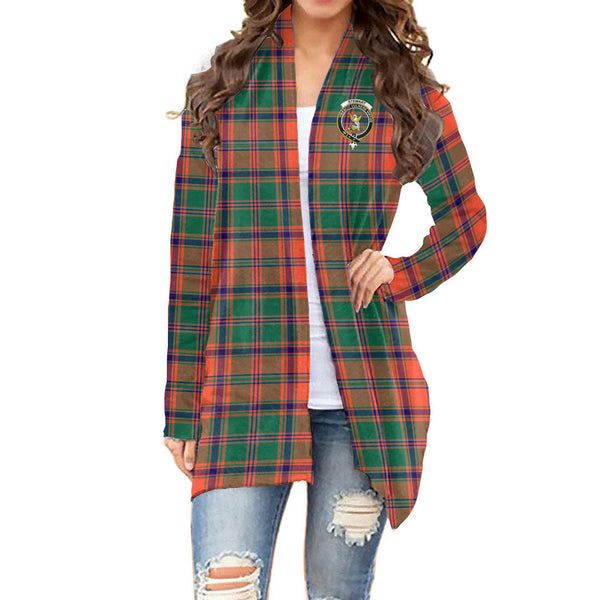 Stewart of Appin Ancient Tartan Crest Cardigan With Long Sleeve