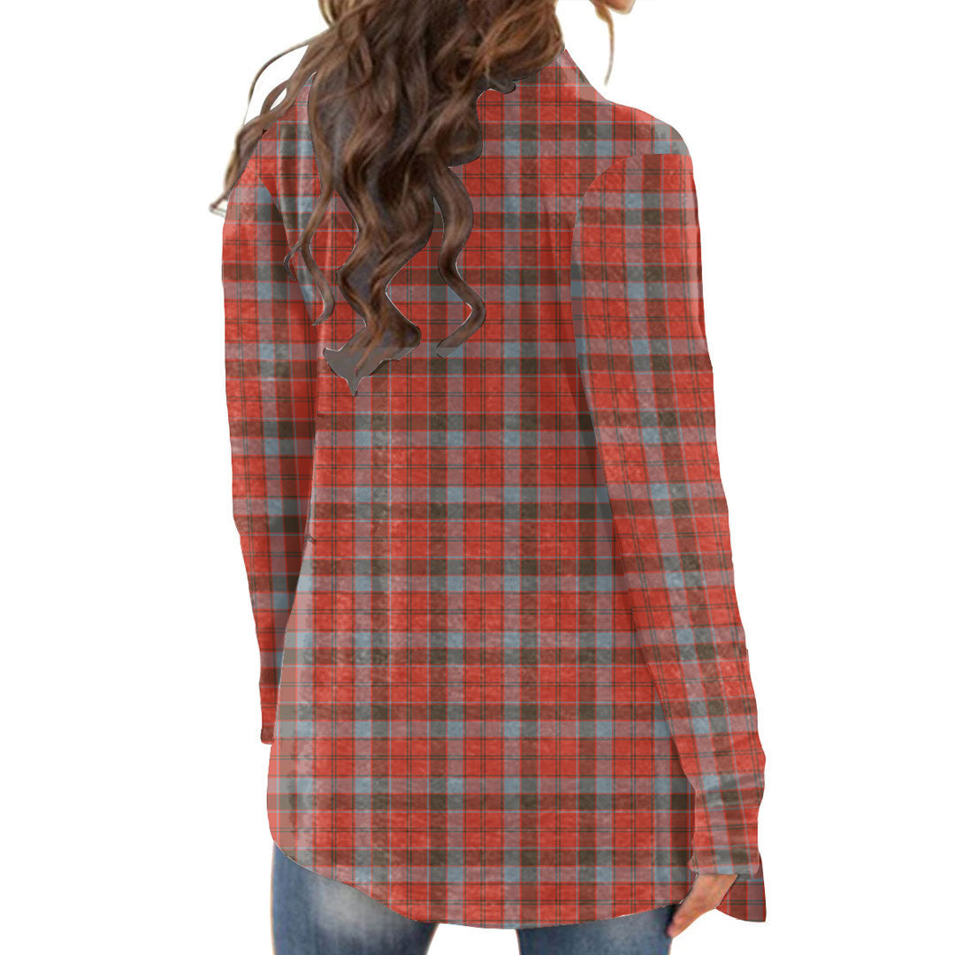 Robertson Weathered Tartan Crest Cardigan With Long Sleeve