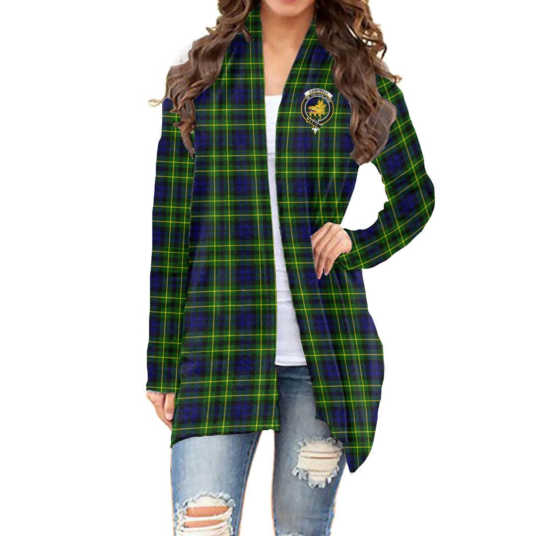 Campbell of Breadalbane Modern Tartan Crest Cardigan With Long Sleeve