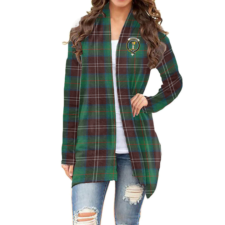 Chisholm Hunting Ancient Tartan Crest Cardigan With Long Sleeve
