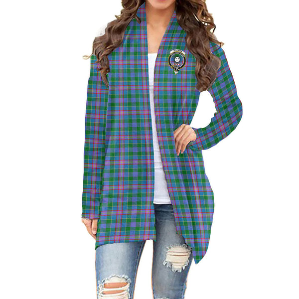 Pitcairn Hunting Tartan Crest Cardigan With Long Sleeve