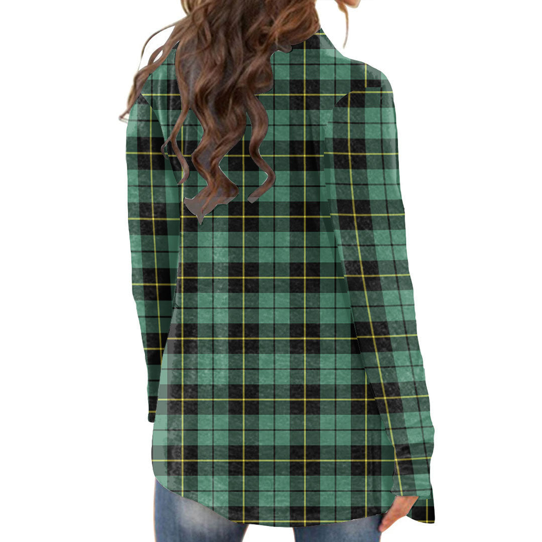 Wallace Hunting Ancient Tartan Crest Cardigan With Long Sleeve