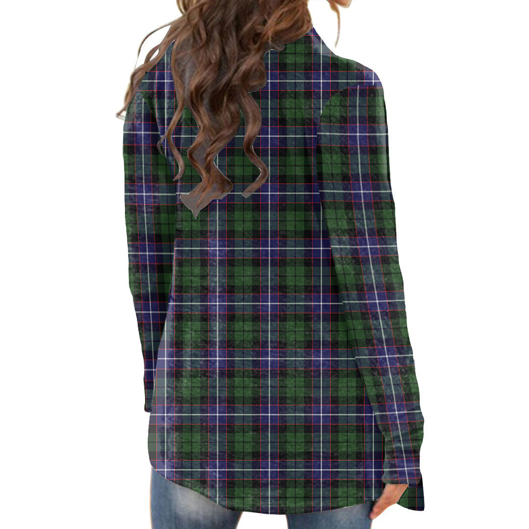 Galbraith Modern Tartan Crest Cardigan With Long Sleeve