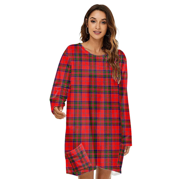 MacGillivray Modern Tartan Plaid Loose Crew Neck Dress