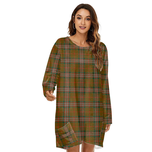 SCOTT BROWN MODERN Tartan Plaid Loose Crew Neck Dress