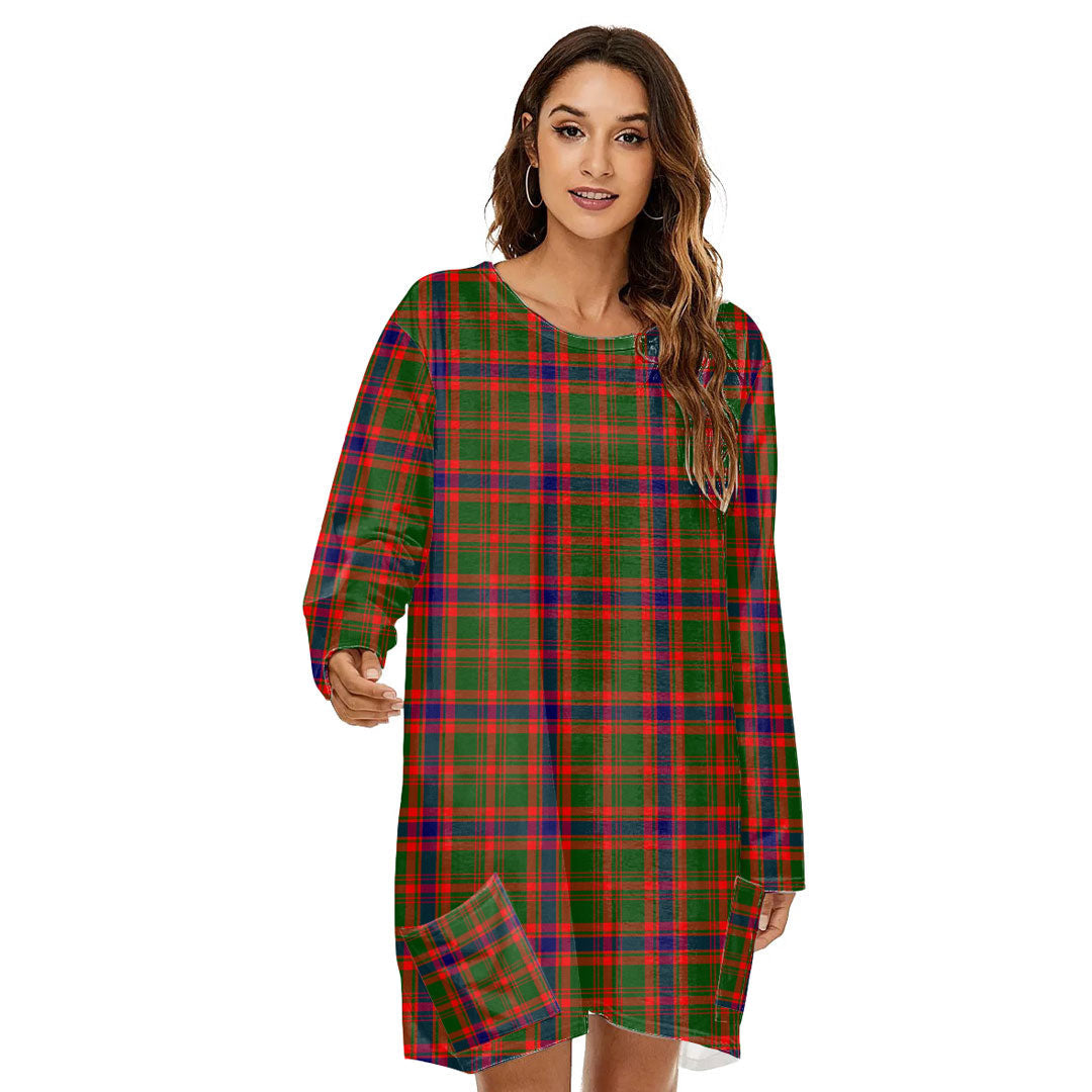 Nithsdale District Tartan Plaid Loose Crew Neck Dress