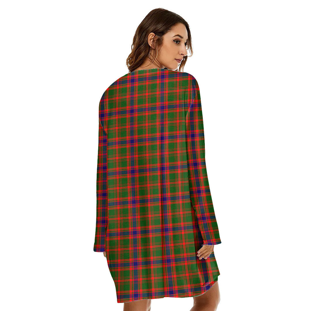 Nithsdale District Tartan Plaid Loose Crew Neck Dress