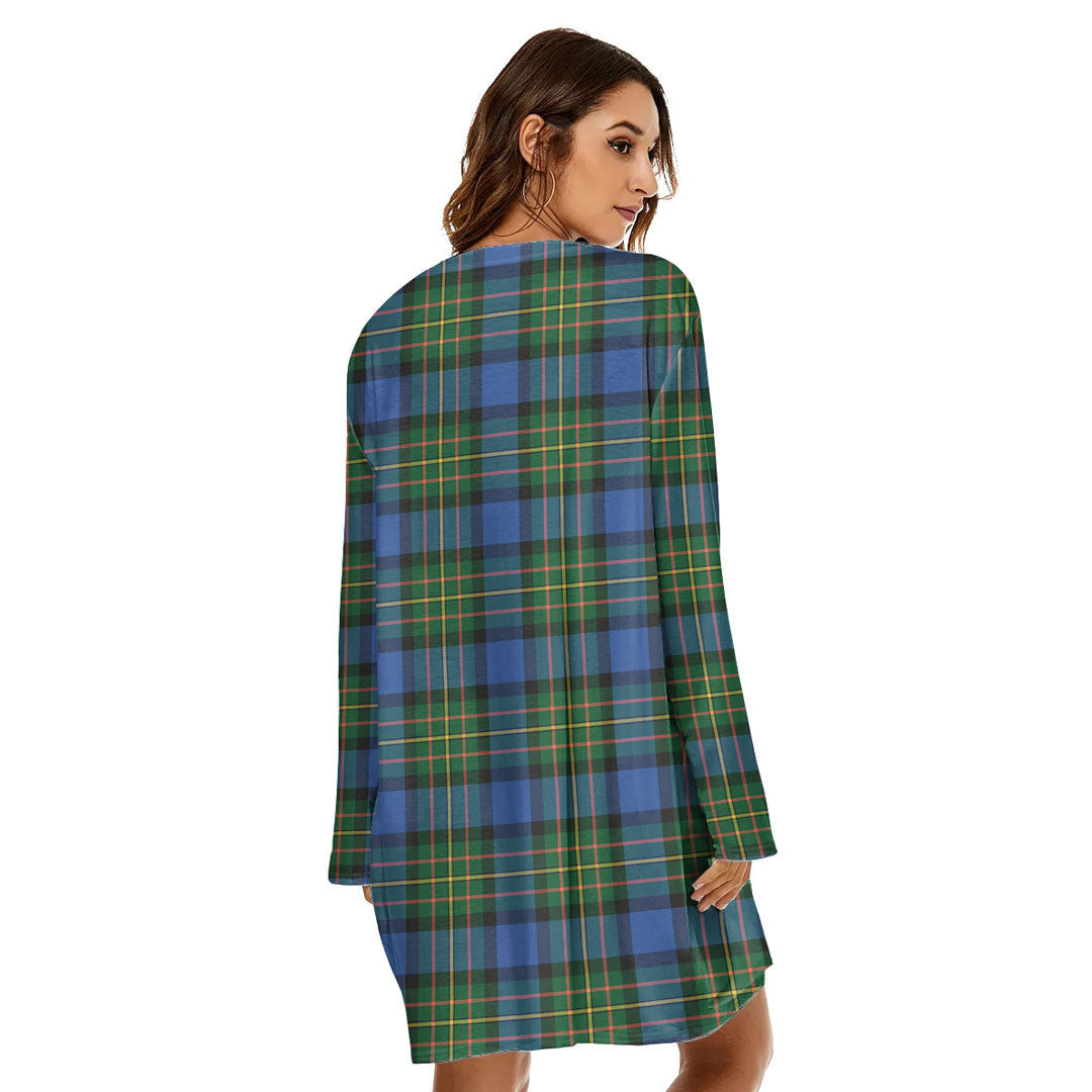 MacLaren Ancient Tartan Plaid Loose Crew Neck Dress