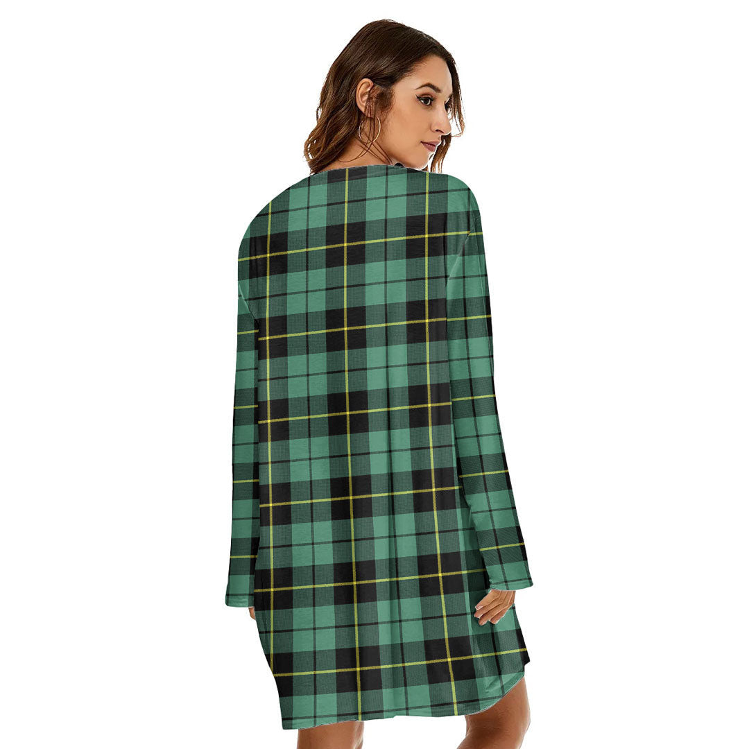 Wallace Hunting Ancient Tartan Plaid Loose Crew Neck Dress