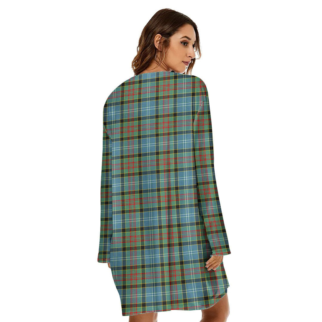 Paisley District Tartan Crest Loose Crew Neck Dress