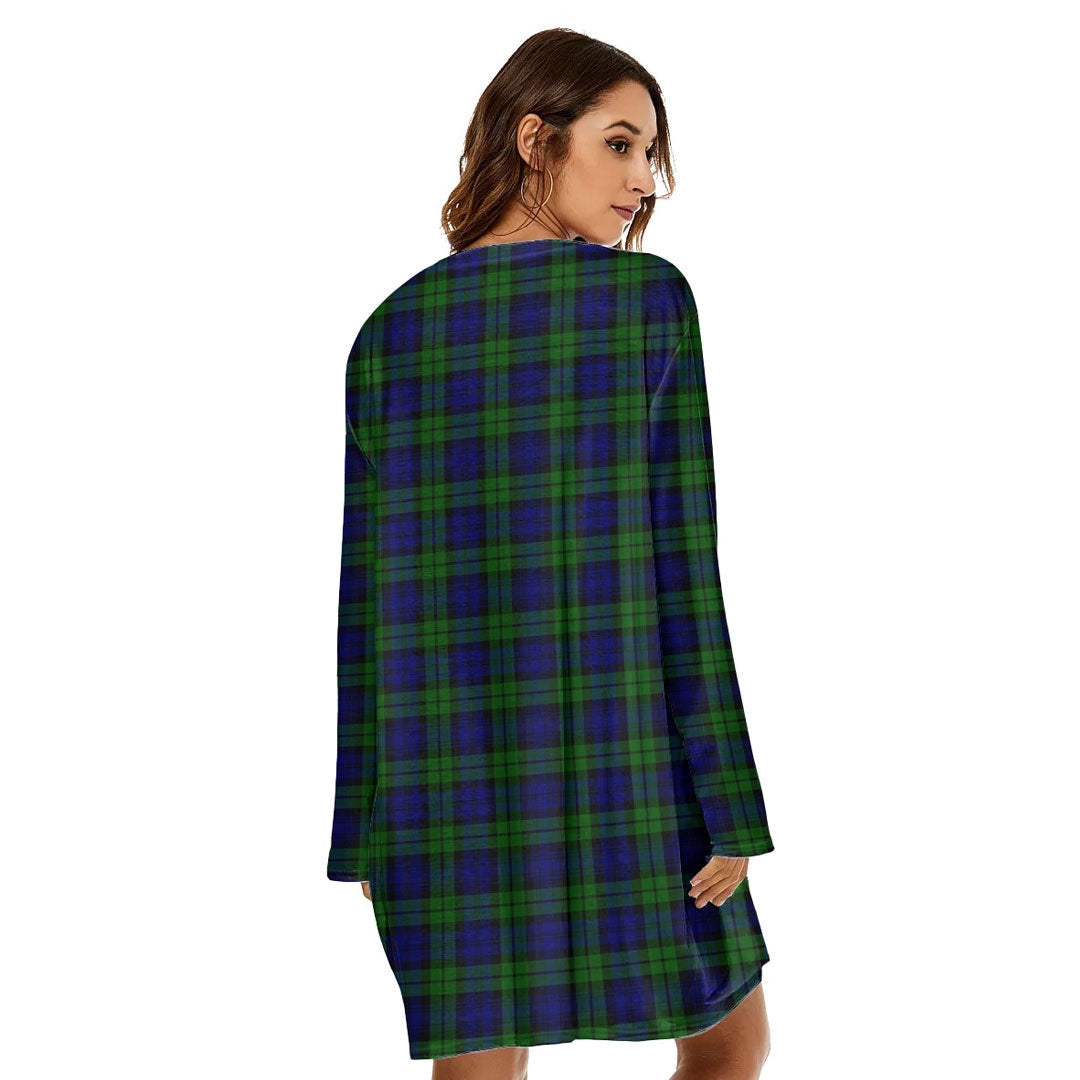 Campbell Modern Tartan Crest Loose Crew Neck Dress