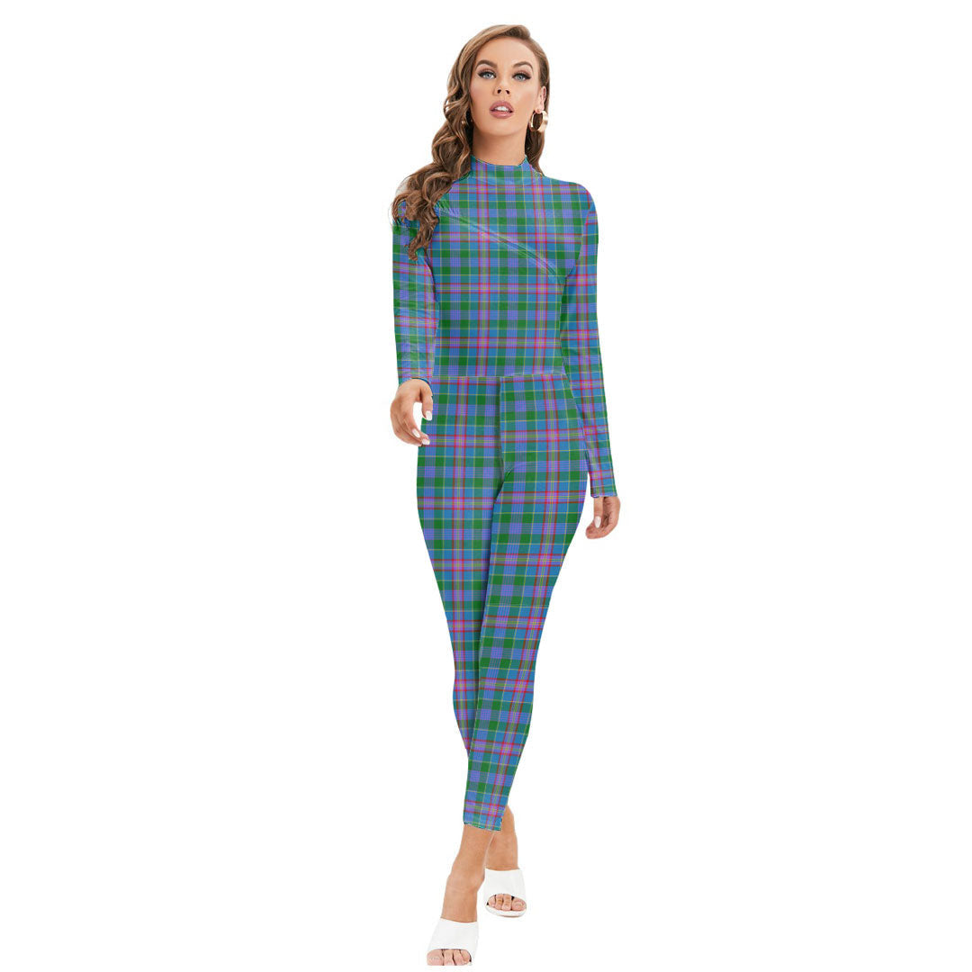 Pitcairn Hunting Tartan Plaid Long-sleeved High-neck Jumpsuit