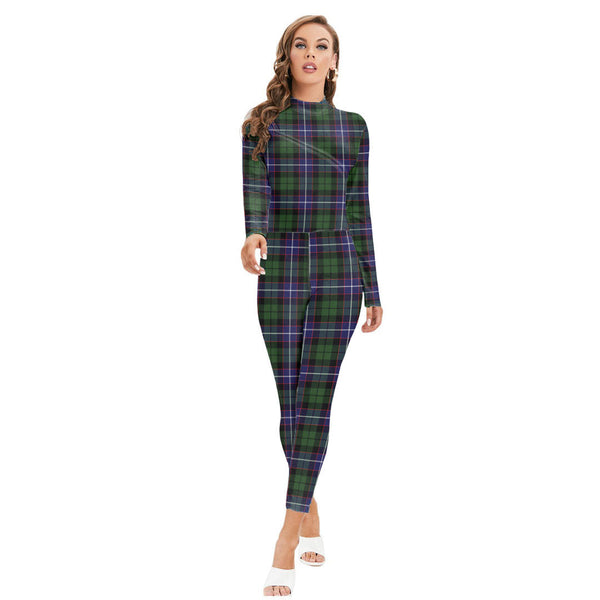 Galbraith Modern Tartan Plaid Long-sleeved High-neck Jumpsuit