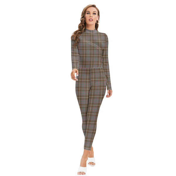 MacIntyre Hunting Weathered Tartan Plaid Long-sleeved High-neck Jumpsuit