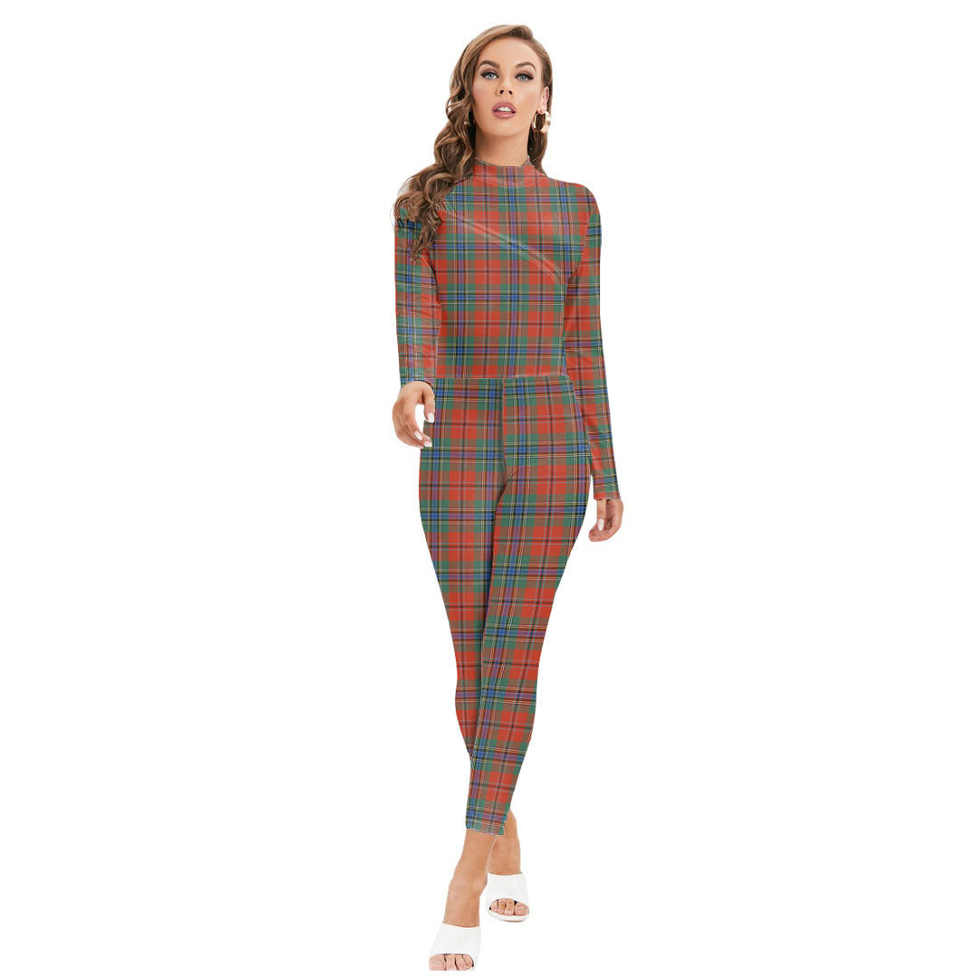 MacLean of Duart Ancient Tartan Plaid Long-sleeved High-neck Jumpsuit