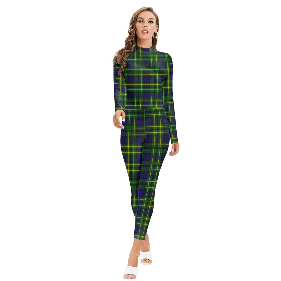 Campbell of Breadalbane Modern Tartan Plaid Long-sleeved High-neck Jumpsuit