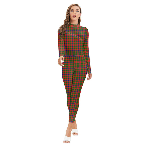 Skene Modern Tartan Plaid Long-sleeved High-neck Jumpsuit