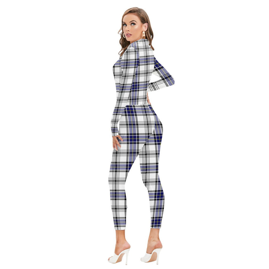 Hannay Modern Tartan Plaid Long-sleeved High-neck Jumpsuit