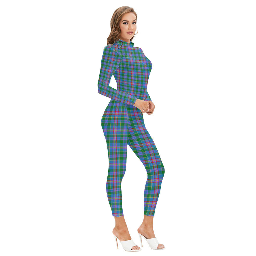 Pitcairn Hunting Tartan Plaid Long-sleeved High-neck Jumpsuit