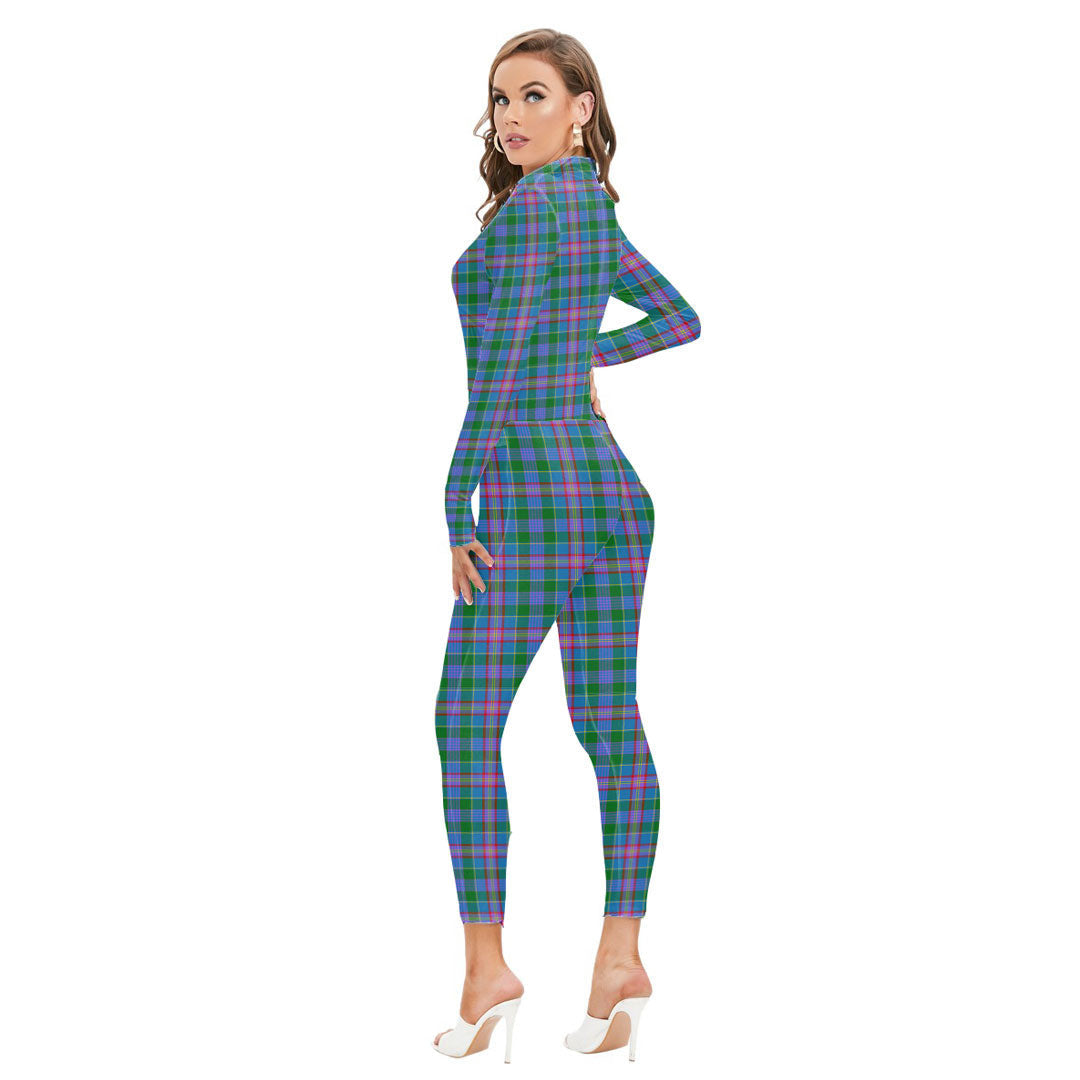 Pitcairn Hunting Tartan Plaid Long-sleeved High-neck Jumpsuit