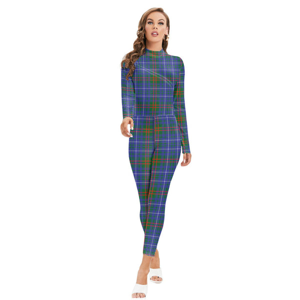 Edmonstone Tartan Plaid Long-sleeved High-neck Jumpsuit