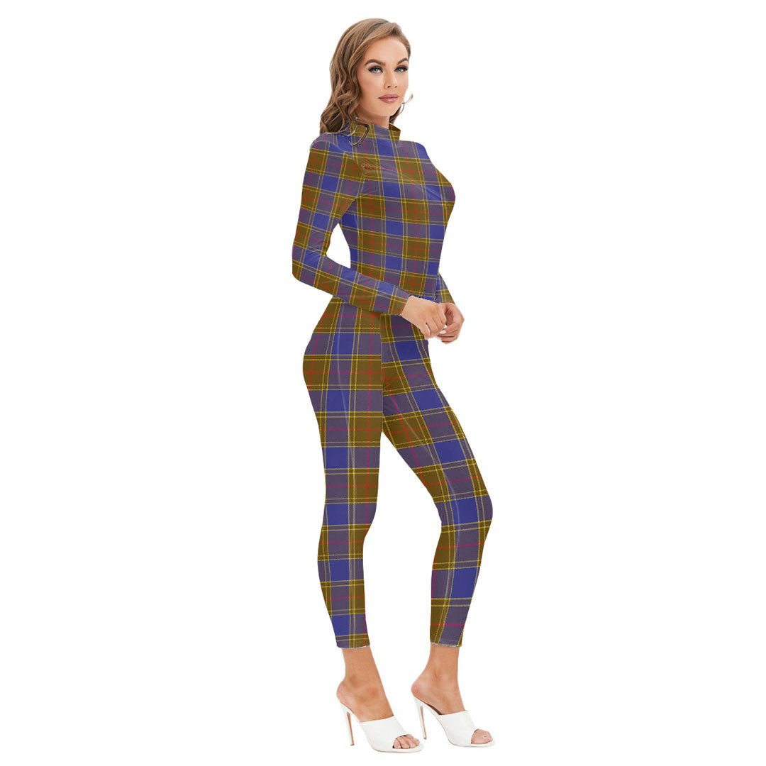 Balfour Modern Tartan Plaid Long-sleeved High-neck Jumpsuit