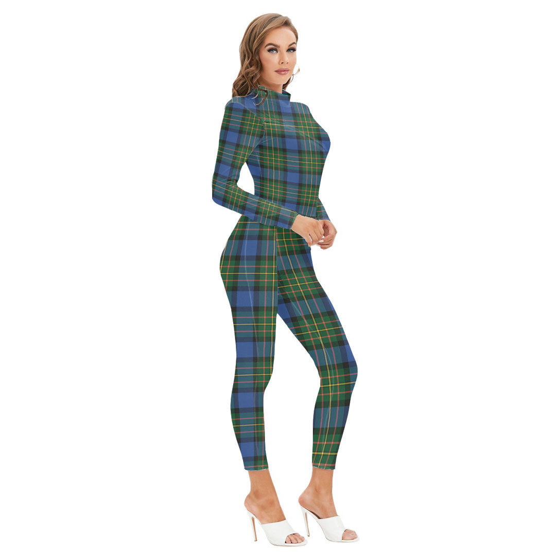 MacLaren Ancient Tartan Plaid Long-sleeved High-neck Jumpsuit