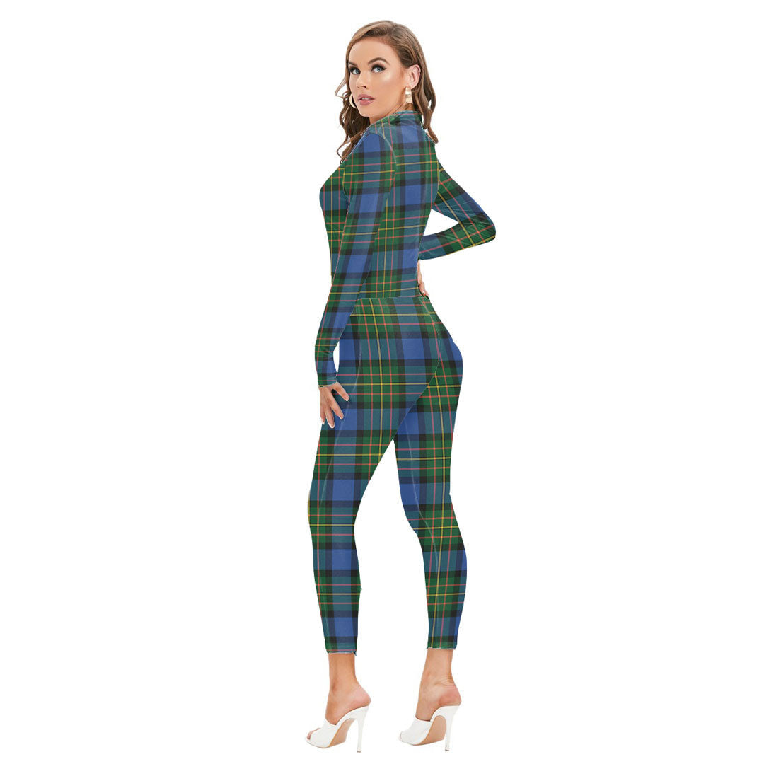 MacLaren Ancient Tartan Plaid Long-sleeved High-neck Jumpsuit