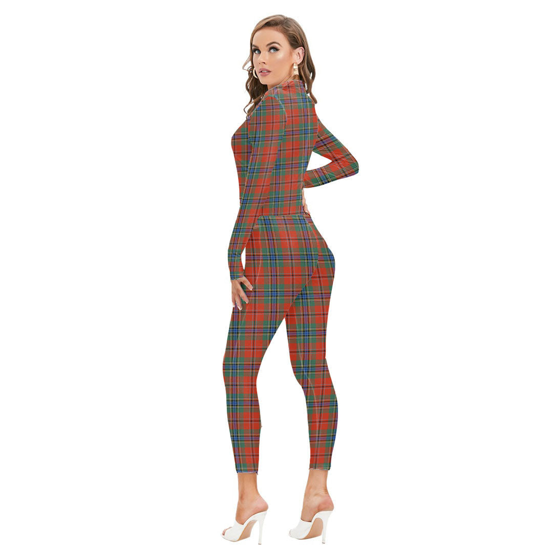 MacLean of Duart Ancient Tartan Plaid Long-sleeved High-neck Jumpsuit