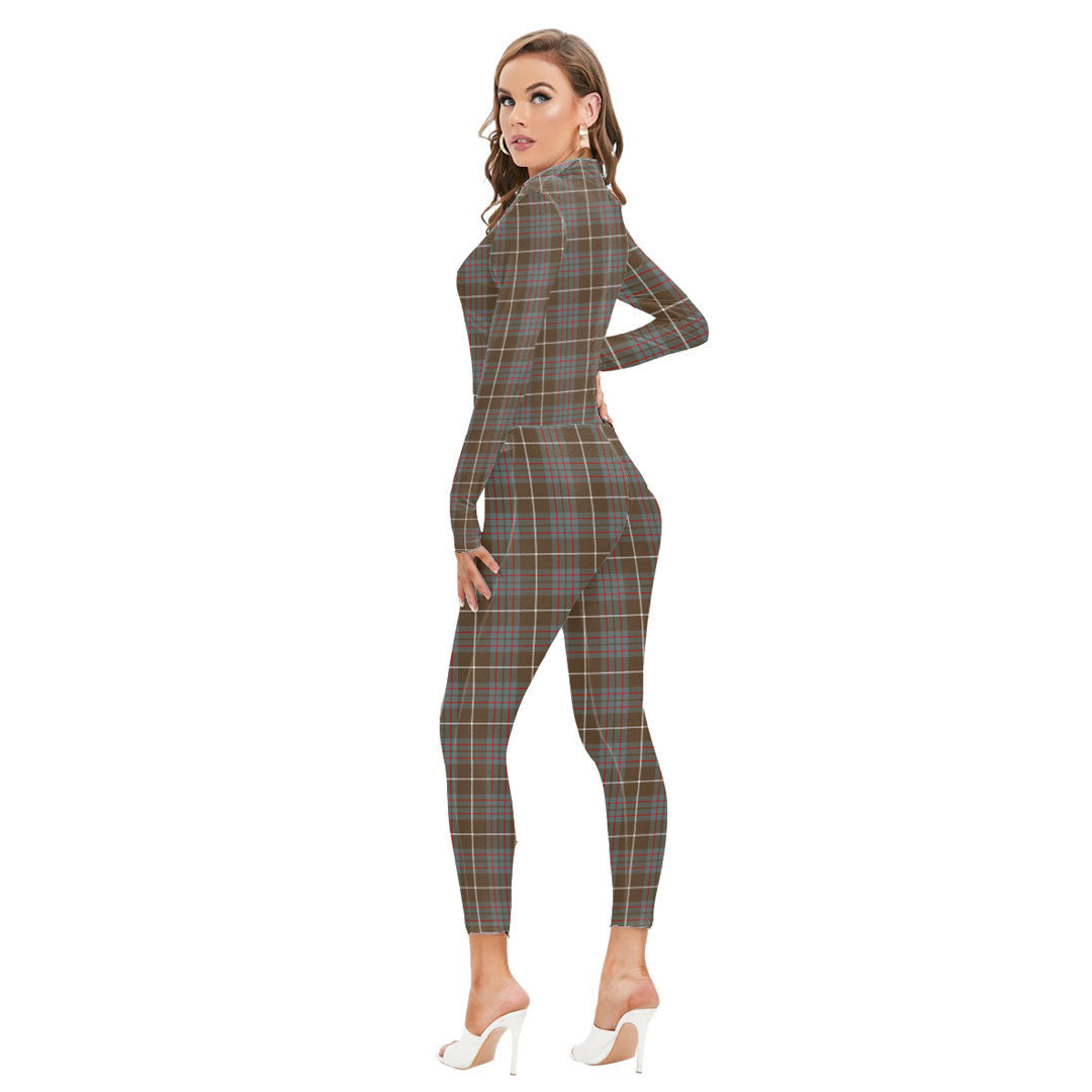 MacIntyre Hunting Weathered Tartan Plaid Long-sleeved High-neck Jumpsuit