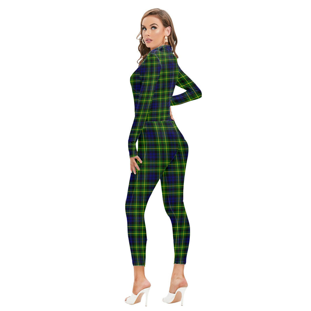 Campbell of Breadalbane Modern Tartan Plaid Long-sleeved High-neck Jumpsuit