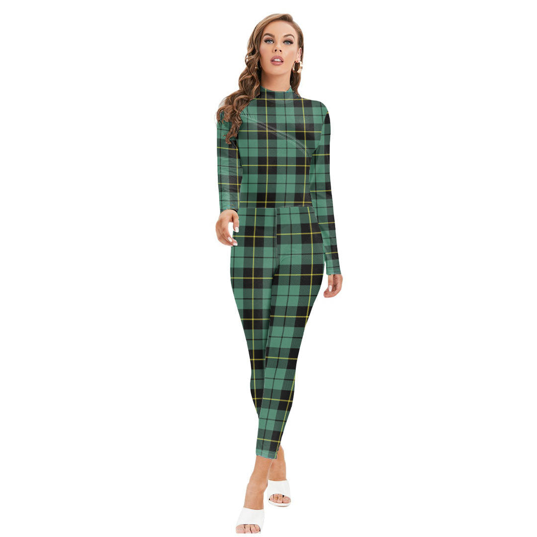 Wallace Hunting Ancient Tartan Plaid Long-sleeved High-neck Jumpsuit