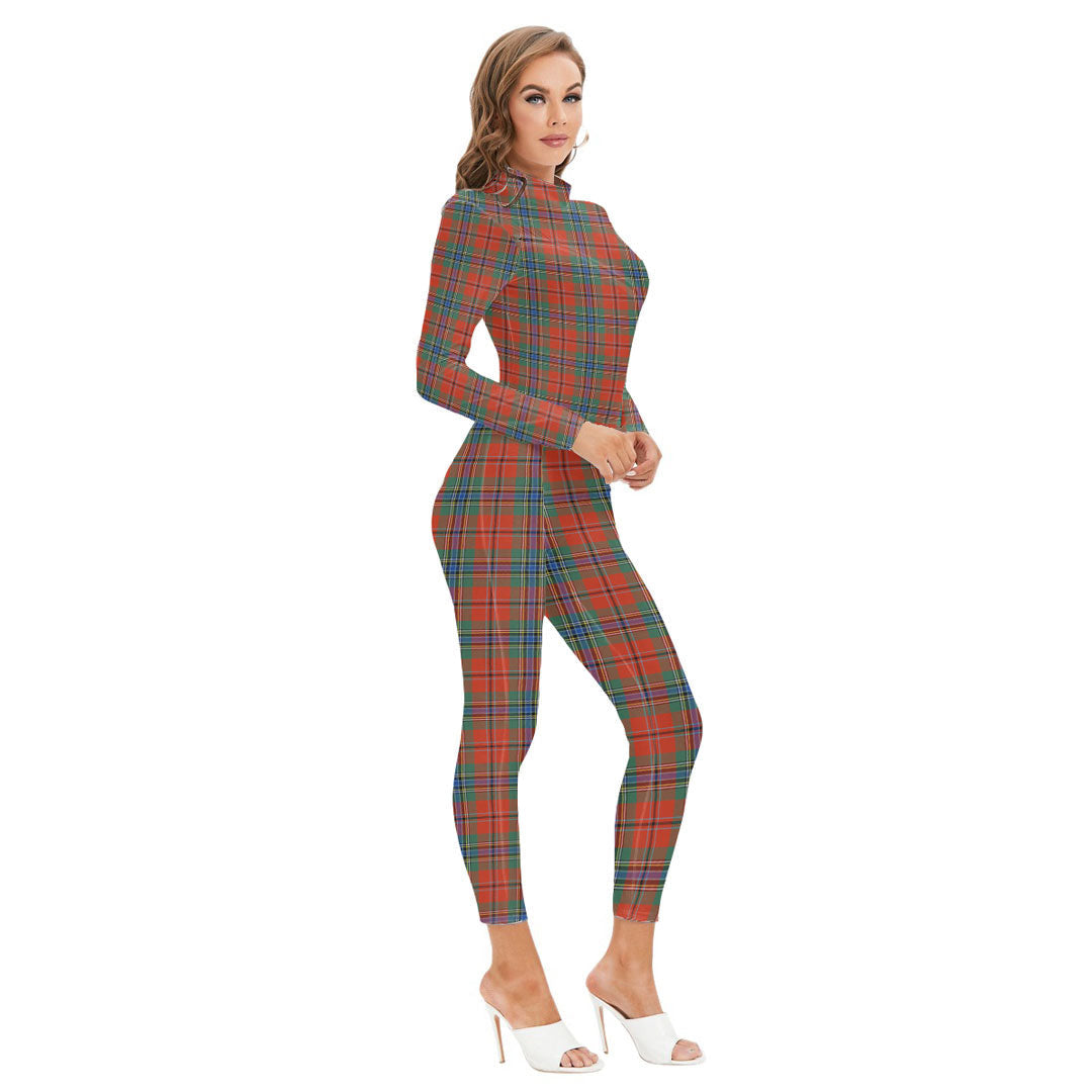 MacLean of Duart Ancient Tartan Plaid Long-sleeved High-neck Jumpsuit