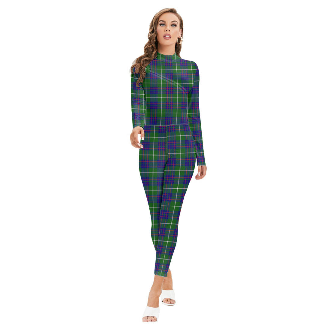 MacIntyre Hunting Modern Tartan Plaid Long-sleeved High-neck Jumpsuit