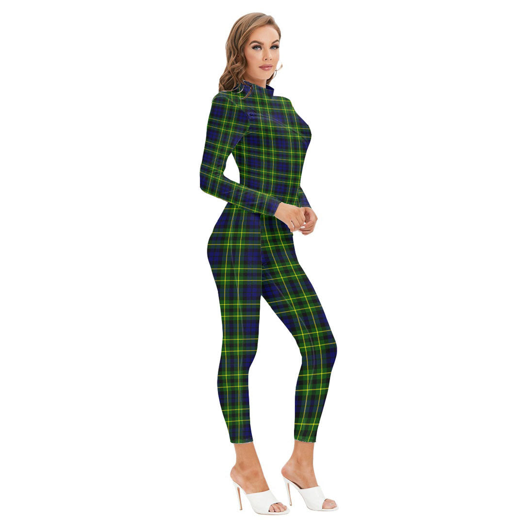 Campbell of Breadalbane Modern Tartan Plaid Long-sleeved High-neck Jumpsuit