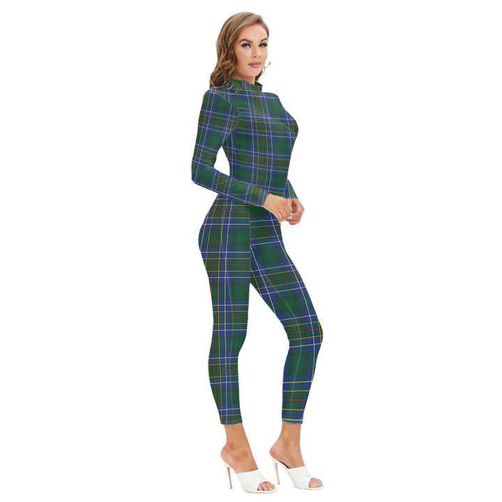 Cockburn Ancient Tartan Plaid Long-sleeved High-neck Jumpsuit
