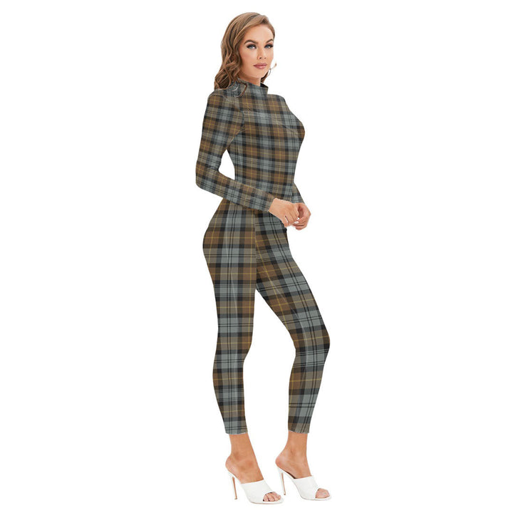 Gordon Weathered Tartan Plaid Long-sleeved High-neck Jumpsuit