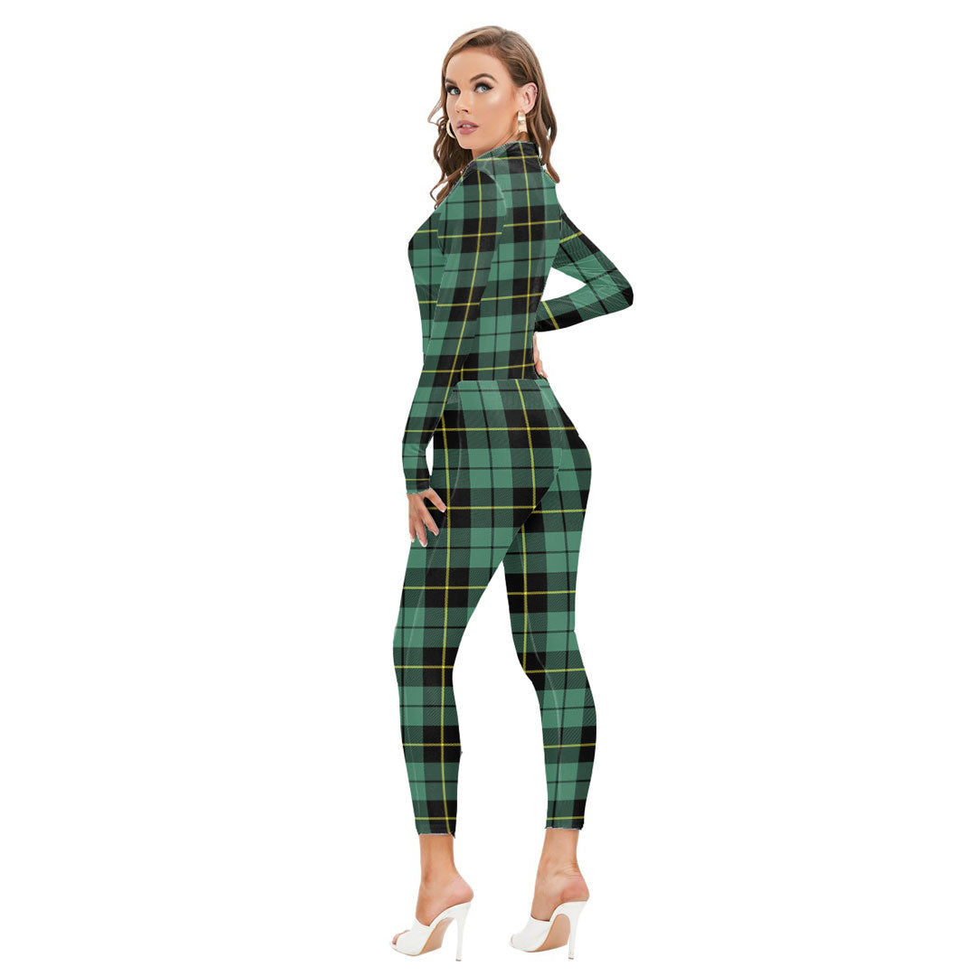 Wallace Hunting Ancient Tartan Plaid Long-sleeved High-neck Jumpsuit