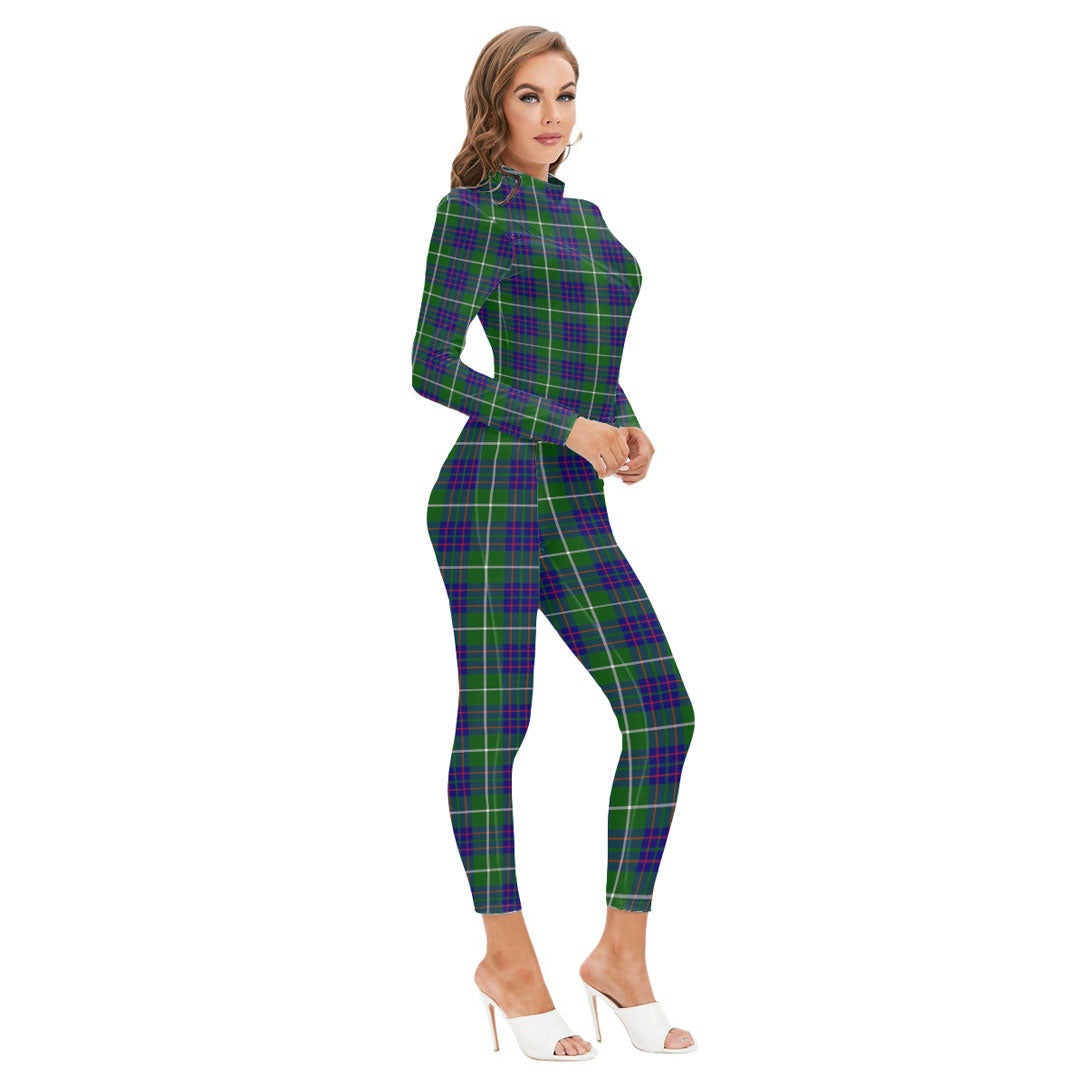 MacIntyre Hunting Modern Tartan Plaid Long-sleeved High-neck Jumpsuit