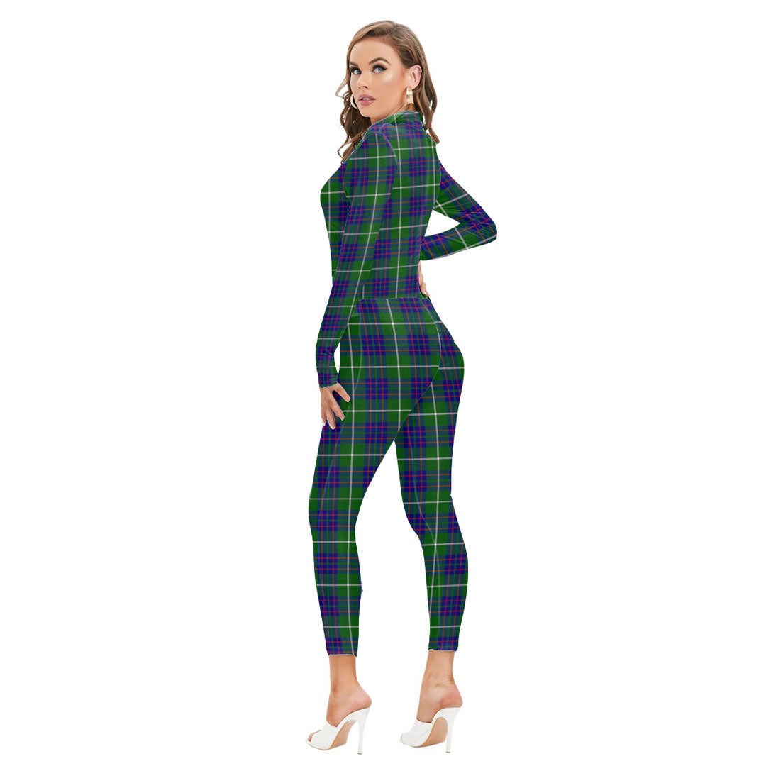 MacIntyre Hunting Modern Tartan Plaid Long-sleeved High-neck Jumpsuit